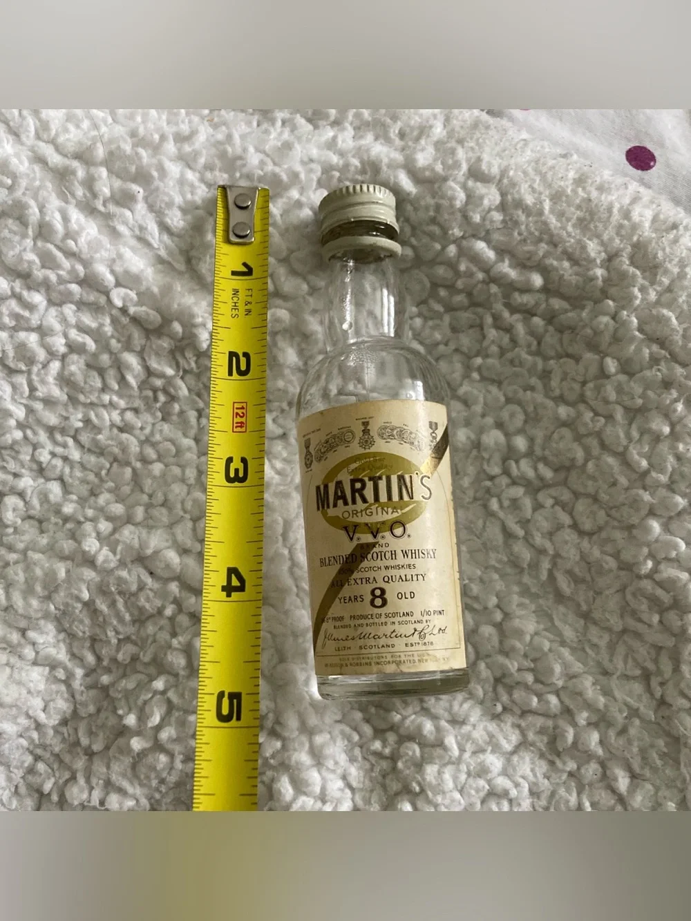 Martin's Original Blended Scotch Whisky Mini Bottle - vintage EMPTY